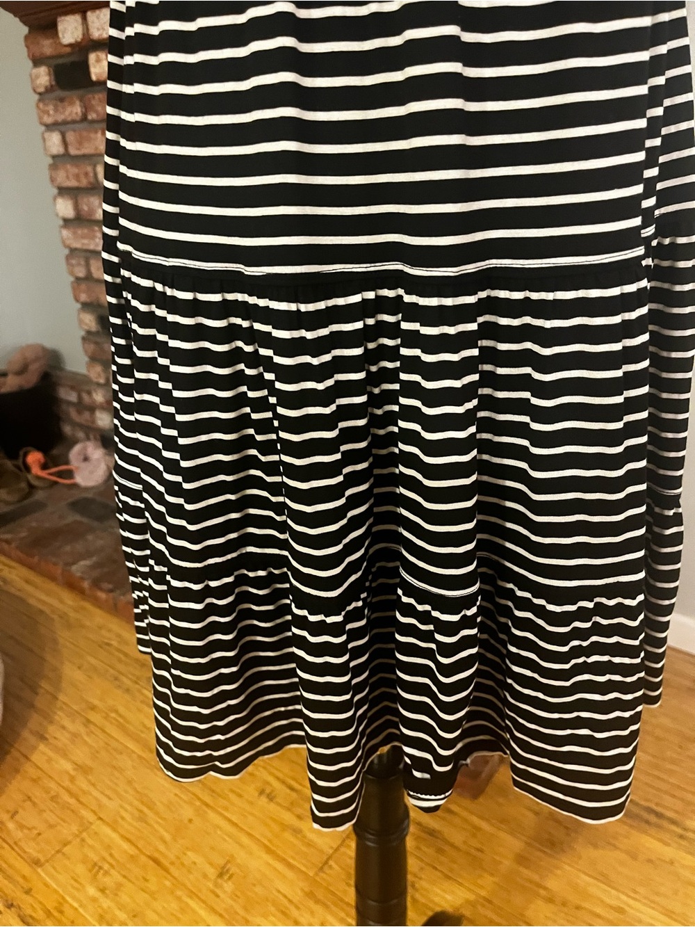 Max Studio Black & White Striped Tiered Midi Dress - Picture 7 of 7